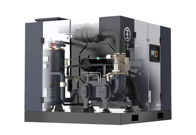 Two-stage screw compressor