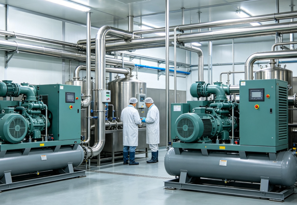 Oil-Free Screw Air Compressors for Food Processing